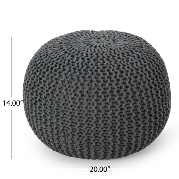 GOODSILO Knitted Cotton Round Pouf 4