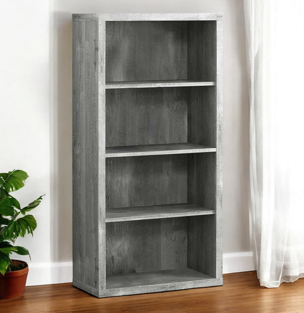 Hivvago 48-inch Gray Wood 4-Tier Bookcase 2