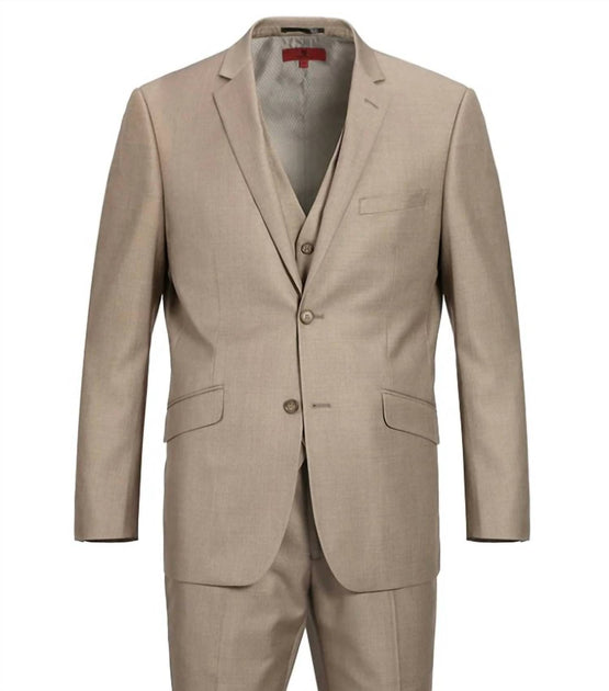 Renoir Single Breasted Notch Lapel Suit Coat Slim Fit Beige US 46 Regular 3