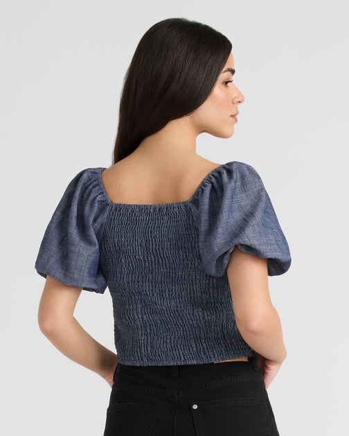 NVLT Embroidered Top Blue Medium 3