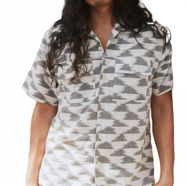 Umber & Ochre Harshil Two Pocket Short Sleeve Shirt Grey Large 3