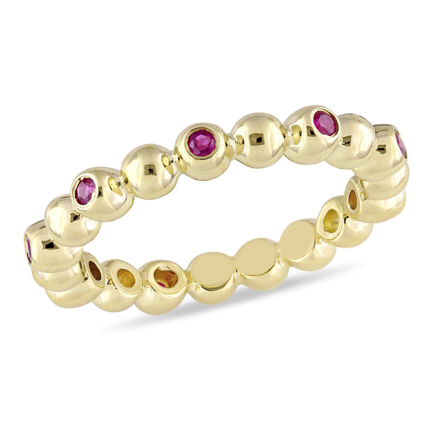 Mimi & Max Ruby Eternity Ring 14k Yellow Gold US 6.5 2