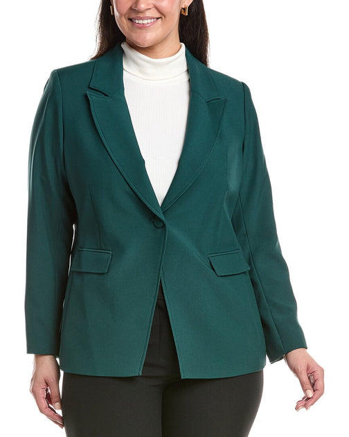 Tahari ASL Solid Blazer Green US 16 2