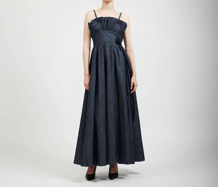 Batsheva Amara Maxi Dress Blue US 6 2