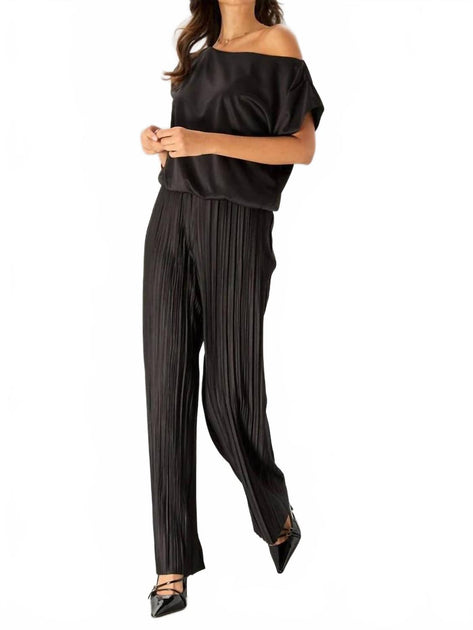 Lola & Sophie Pleated Pull-On Pant Black Medium 2