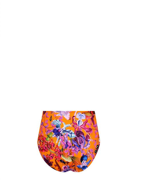 Lia Sahara Women's Reversible Compression High Waist Bikini Bottom Multi Large 6