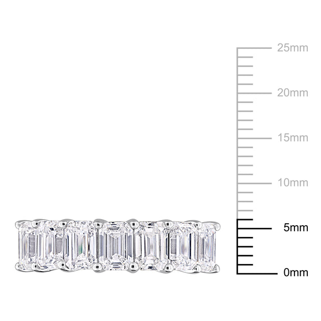 Created Forever 3 1/2ct TW Emerald-Cut Lab-Grown Diamond 7-Stone Anniversary Band Silver US 5 4