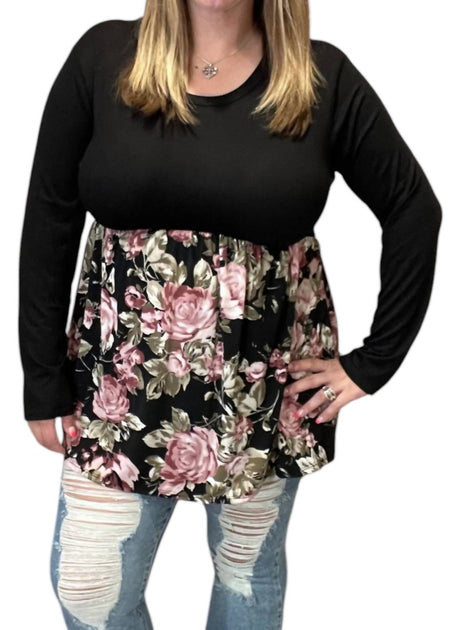 HEIMISH Rose Floral Babydoll Top Multi Small 2