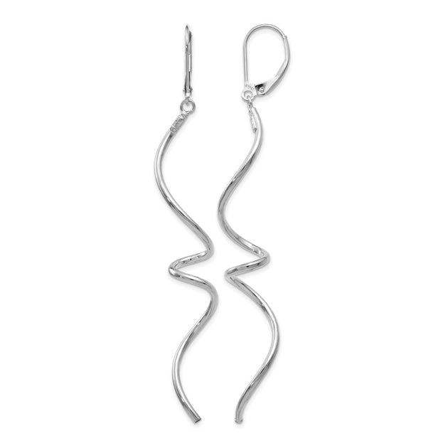 Diamond2Deal Twisted Drop Earrings Silver 2