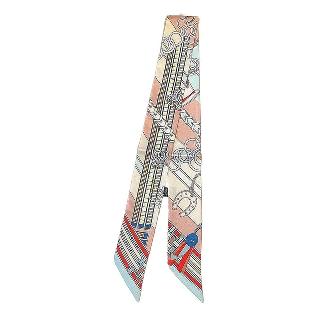 TRUEDAMES Ketten- und Harness-Print Seidiger Twilly Schmaler Schal Multi Einheitsgröße 6