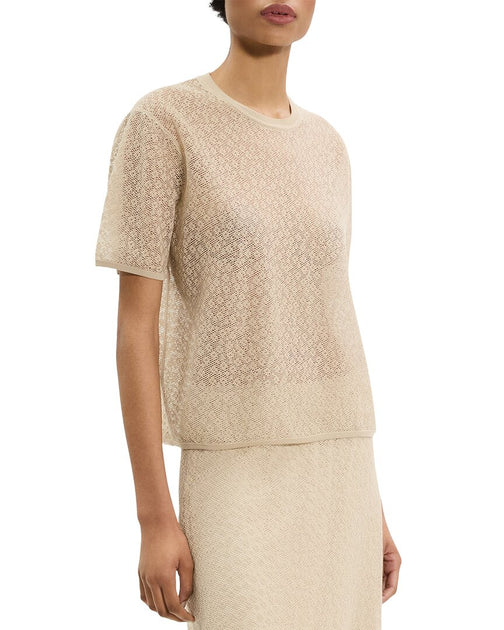 Theory Floral Lace Pullover Beige Large 2