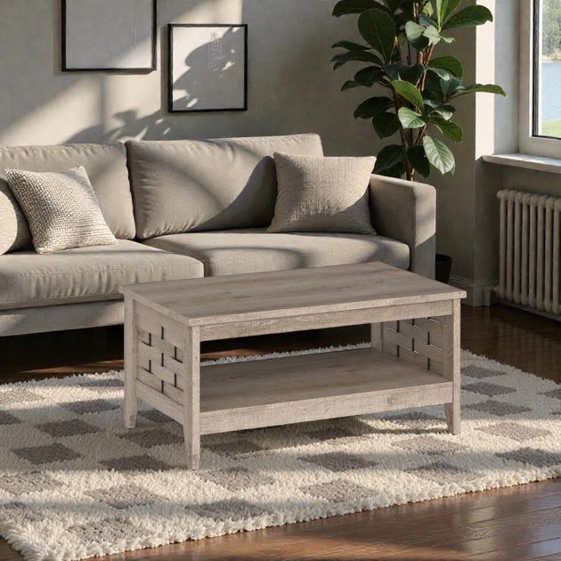 Hivvago 2-Tier Coffee Table Brown 3