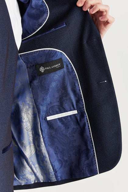 Paul Andrew Regent Checked Blazer Blue US 40 Regular 4