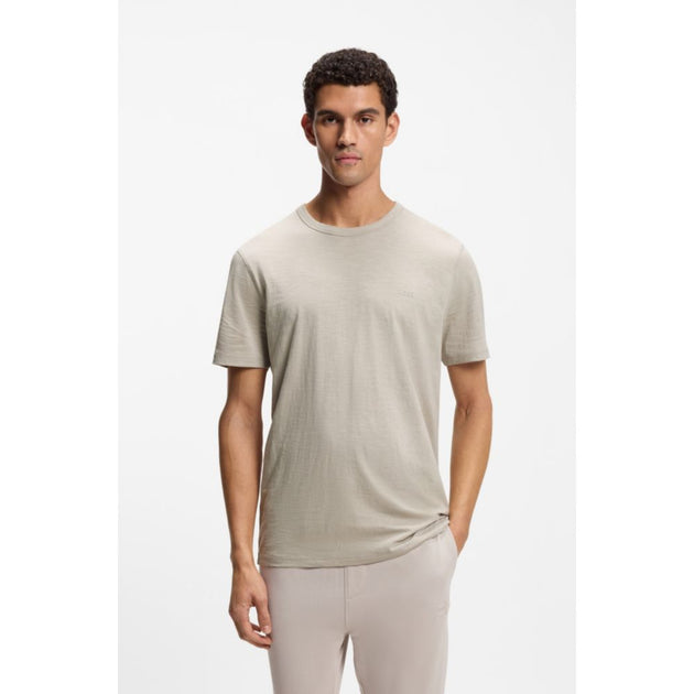 Boss Slub Cotton T-Shirt Marron Medium 4