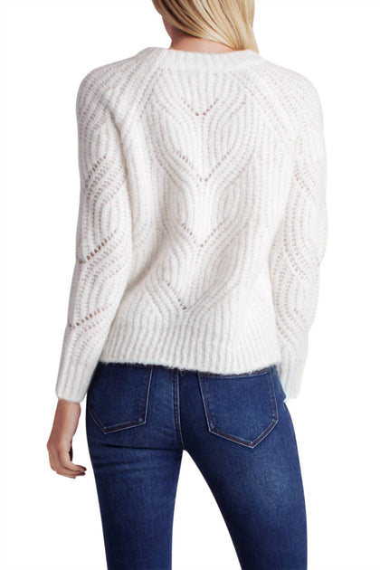Kensie Twisted Fuzzy Yarn Langarm Pullover Beige XSmall 3