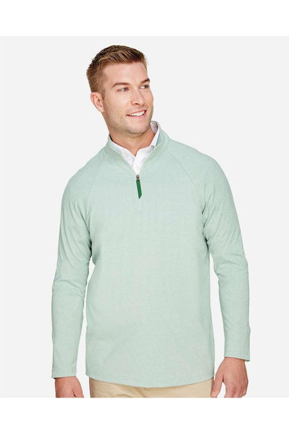 Devon & Jones CrownLux Performance Clubhouse Micro-Stripe Quarter-Zip Pullover Grün Small 4