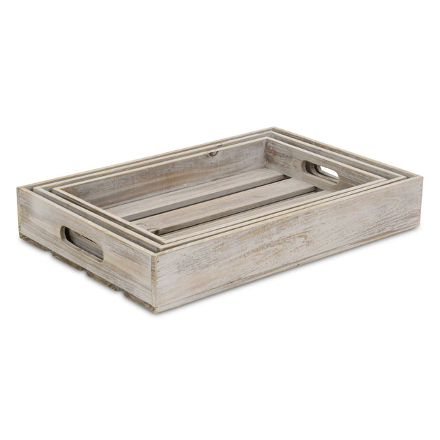 Hivvago Rectangular Serving Tray Gray 19in 2