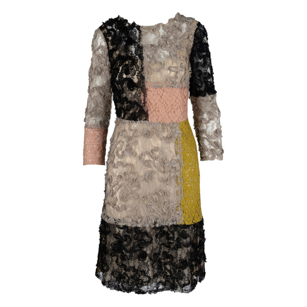 Moschino Cheap and Chic Colorblock Lace Dress Black EU 40 2