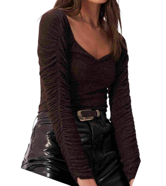 Project Social T Top Manches Longues Lurex Noir Small 3