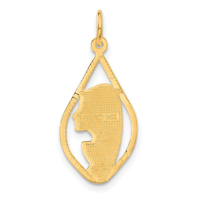 Diamond2Deal Blessed Mary Charm Yellow Gold 4