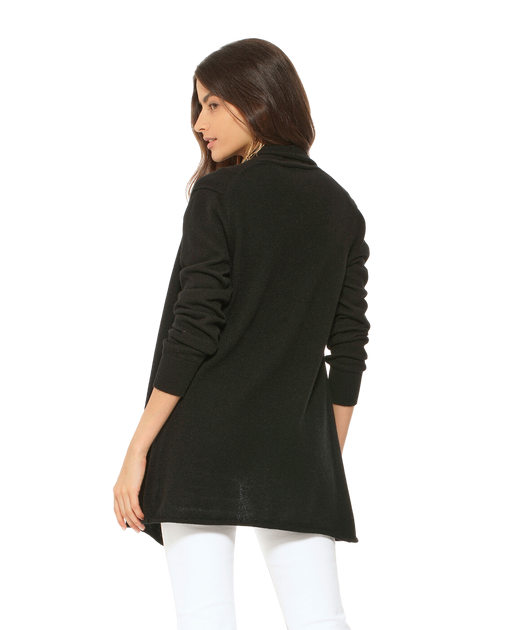 Monticelli Cashmere Long Open Front Cardigan White Large 4