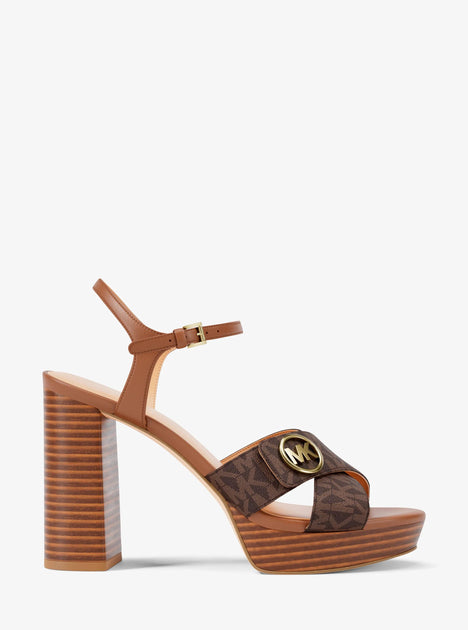 Michael Kors Hannah Platform Sandal Brown US 7.5 3
