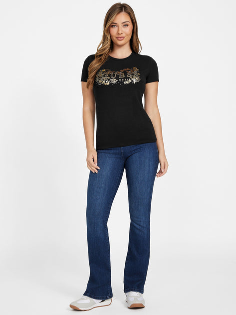 Guess Factory Eco Laurene Logo Tee White Large 3