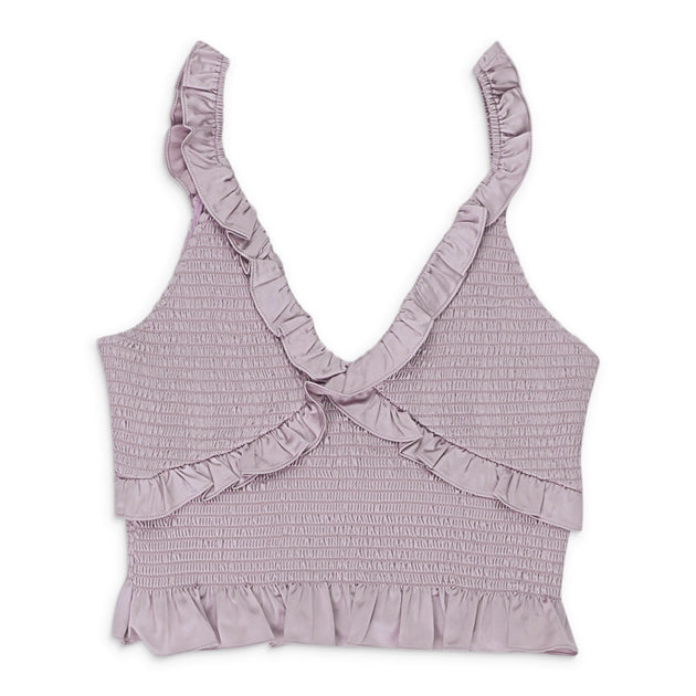 Callipygian Smocked Tank Top Lilac Large 2