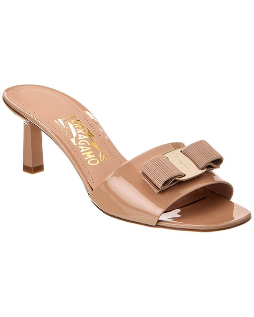 FERRAGAMO Giulye patent leather mule フェラガモ Ferragamo Giulye Leather Mule | italist