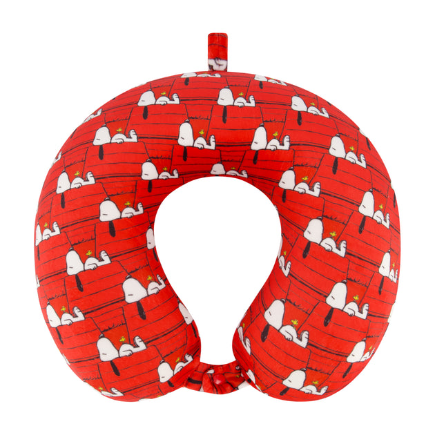Peanuts Snoopy Doghouse Memory Foam Travel Pillow Rot 2