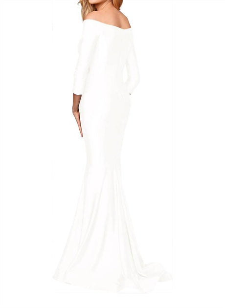 Clarisse Off-Shoulder Mermaid Gown White US 0 3