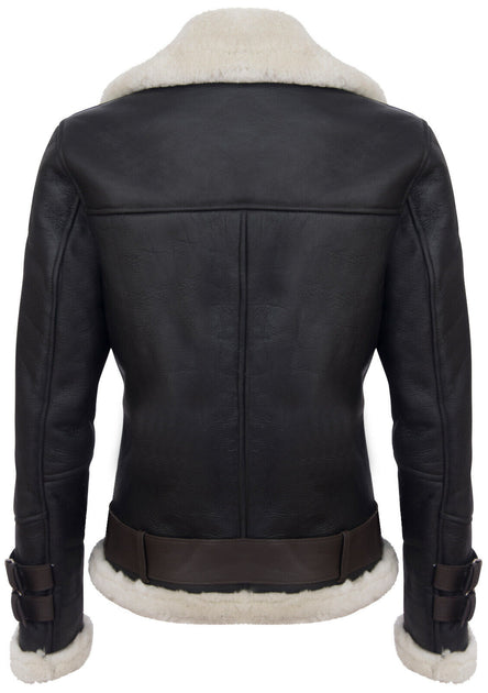 Infinity Edmonton Sheepskin Leather Biker Jacket Black Medium 4