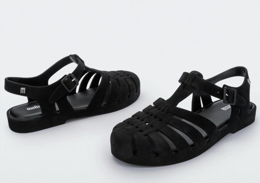 Melissa Possession Velvet Sandal Black US 5 3