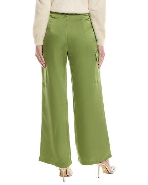 Gracia Satin Wide Leg Pant Blue Small 3