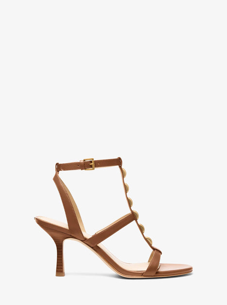 Michael Kors Nara Studded Leather Sandal Black US 8.5 3