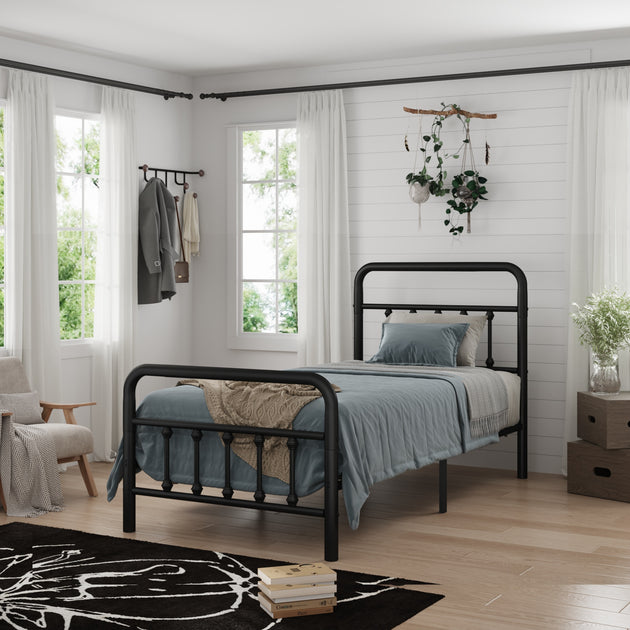 GOODSILO Twin Metal Bed Frame Black 3
