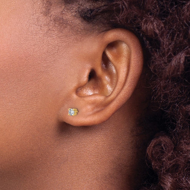 Diamond2Deal Lab Grown Diamond Stud Earrings Silver 7