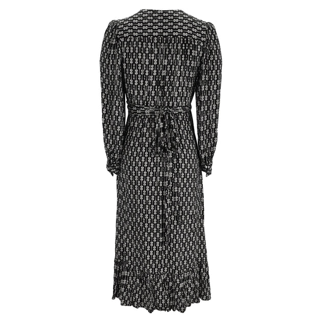 Sandro Sirene Floral-Print Twill Wrap Dress Black EU 40 4
