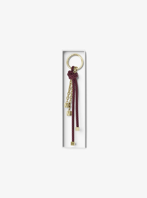 Michael Kors Speckled Cord Bag Charm Black One Size 4