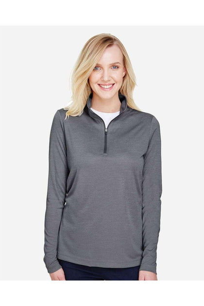 Team 365 Women's Zone Sonic Heather Performance Quarter-Zip Pullover Grey XXL 4