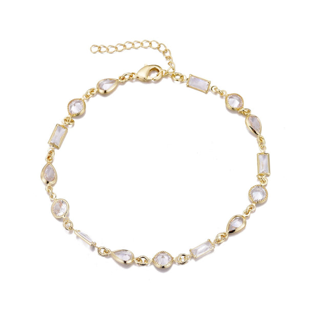 Adornia Mixed Shape Crystal Bracelet Silver 2
