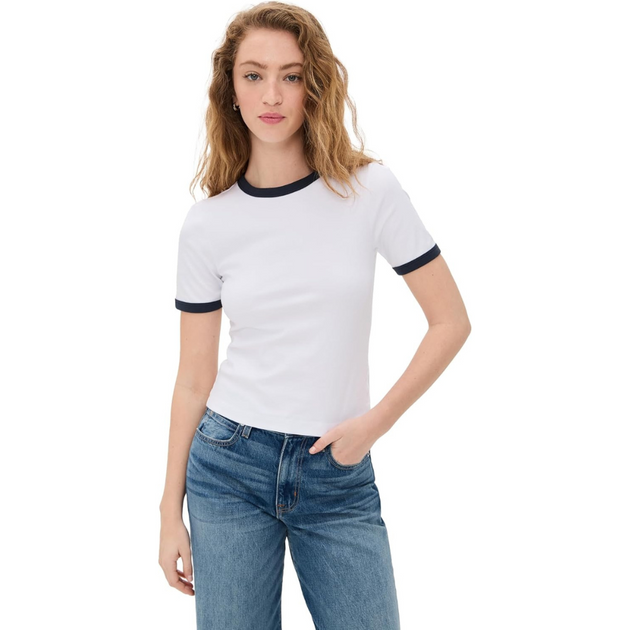 rag & bone Mia Ringer Tee White Multi X-Small 2