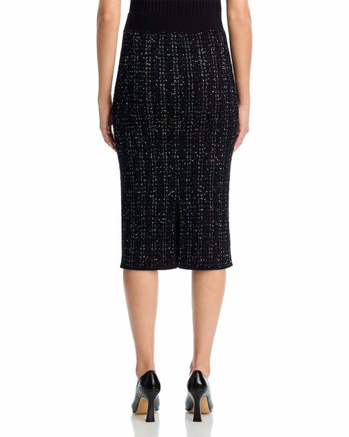 Veronica Beard Corbin Knit Midi Skirt Black S 3