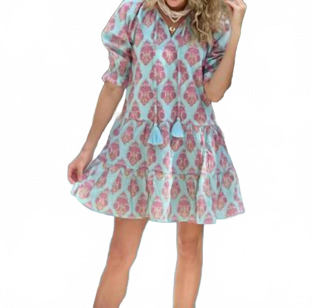 Just Darviny Raye V-Neck Short Dress Multi Large 2