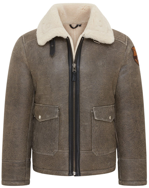 Infinity Akutan B3 Shearling Bomber Aviator Jacket Grey Large 2