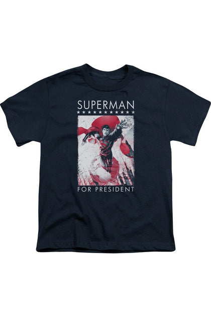 Gildan Superman For President T-Shirt Blue Small 2