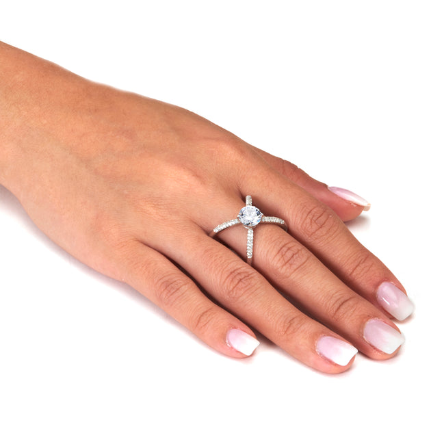 Palm 2.32 TCW Cubic Zirconia Sterling Silver Open Criss Cross Ring Silver US 10 4
