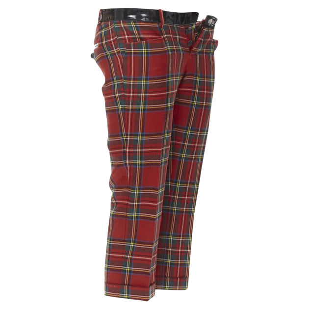 Dsquared2 Punk Plaid Cropped Pants Red EU 36 4