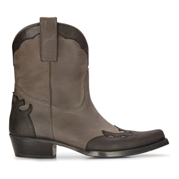 Etor High Western Real Leather Pointed Toe Boots Grey US 8 2