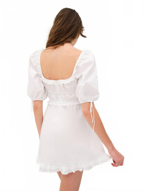 for Love & Lemons Jackson Mini Dress White Large 3